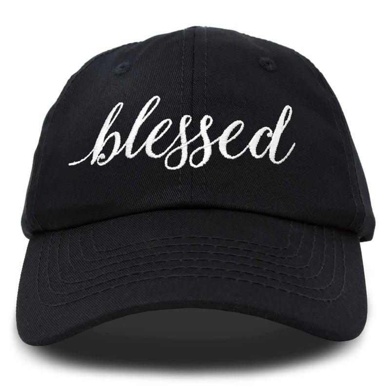 DALIX Blessed Women's Baseball Cap Soft Cotton Dad Hat in Black - Image 1
